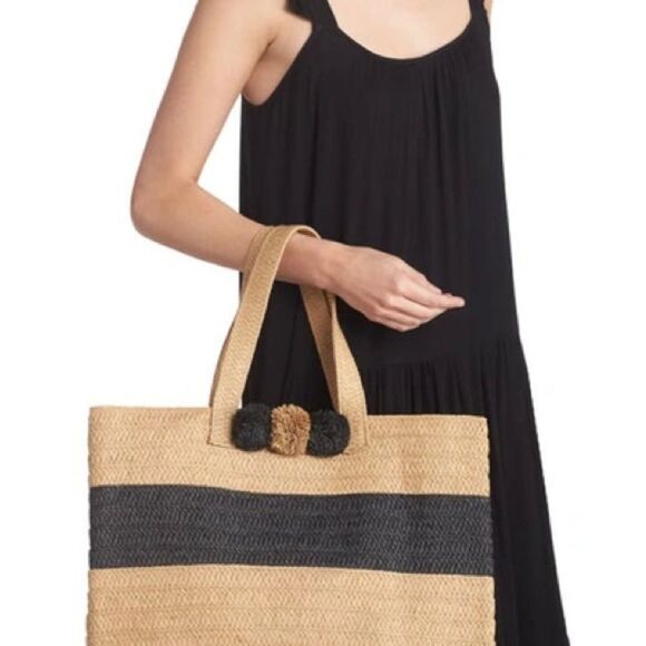 NWT BTB LOS ANGELES
Bahama Mama Stripe Tote In Sand/ Black Retail $132 - Picture 2 of 5